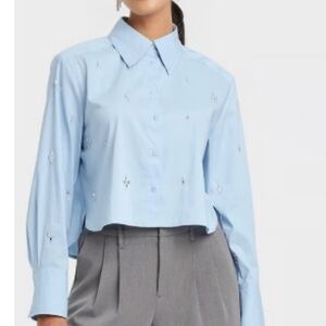 a new day Light Blue Button Down Shirt